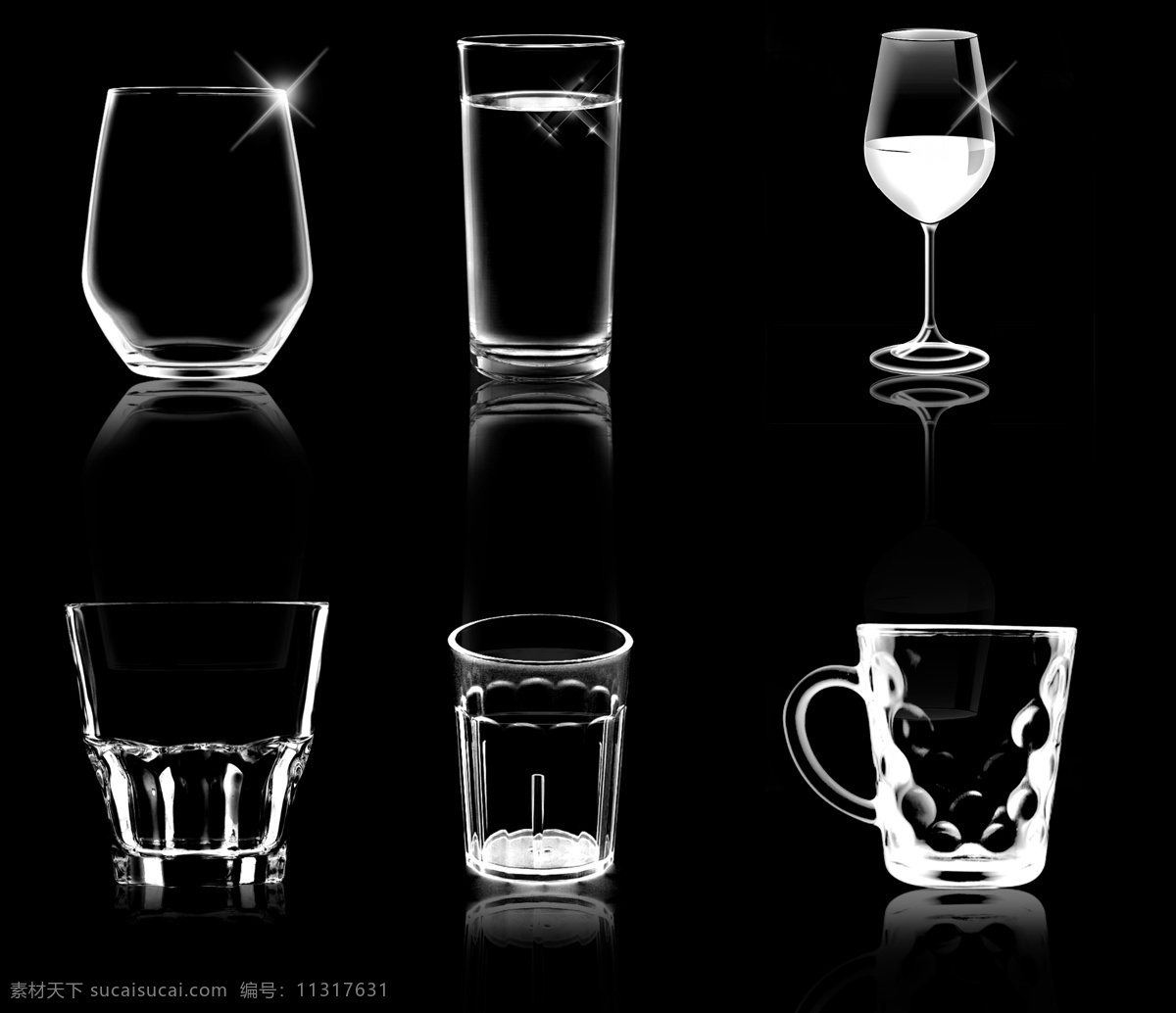 大图 分层 款 元素 透明 杯 多款 设计元素 透明杯