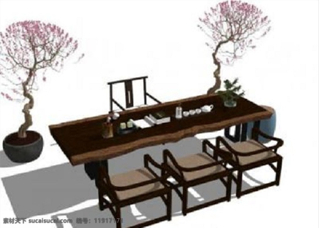 新 中式 书 桌椅 组合 su 模型 新中式 书桌椅组合 su模型 skp 草图大师 sketchup 3d设计 室内模型