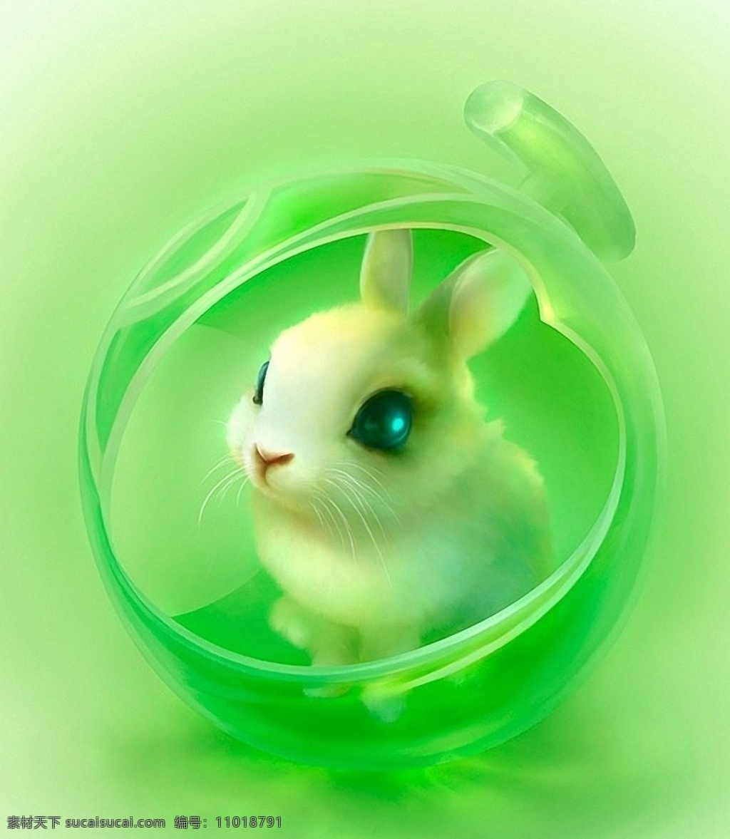 白兔 清新白兔 清新 兔子 绿色清新 生物世界 家禽家畜