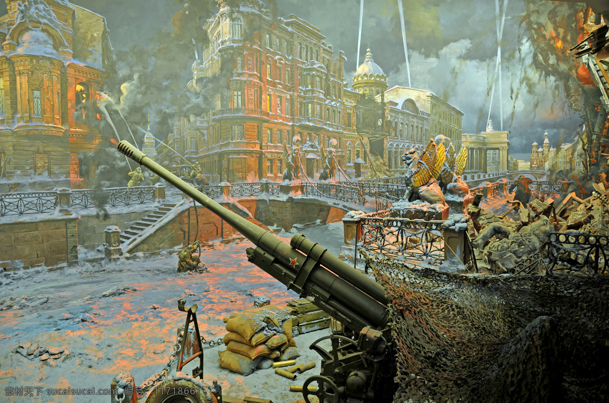 二战 绘画书法 世界名画 文化艺术 油画 围困 列宁格勒 保卫战 1943年 苏联红军 苏德战争 家居装饰素材
