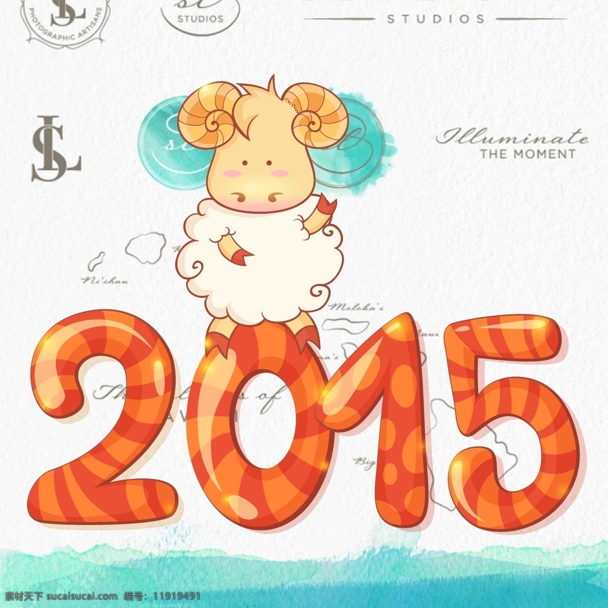 卡通 糖果 小羊 卡通绵羊 水彩 唯美底纹 糖果2015 可爱小羊 节日素材 其他节日
