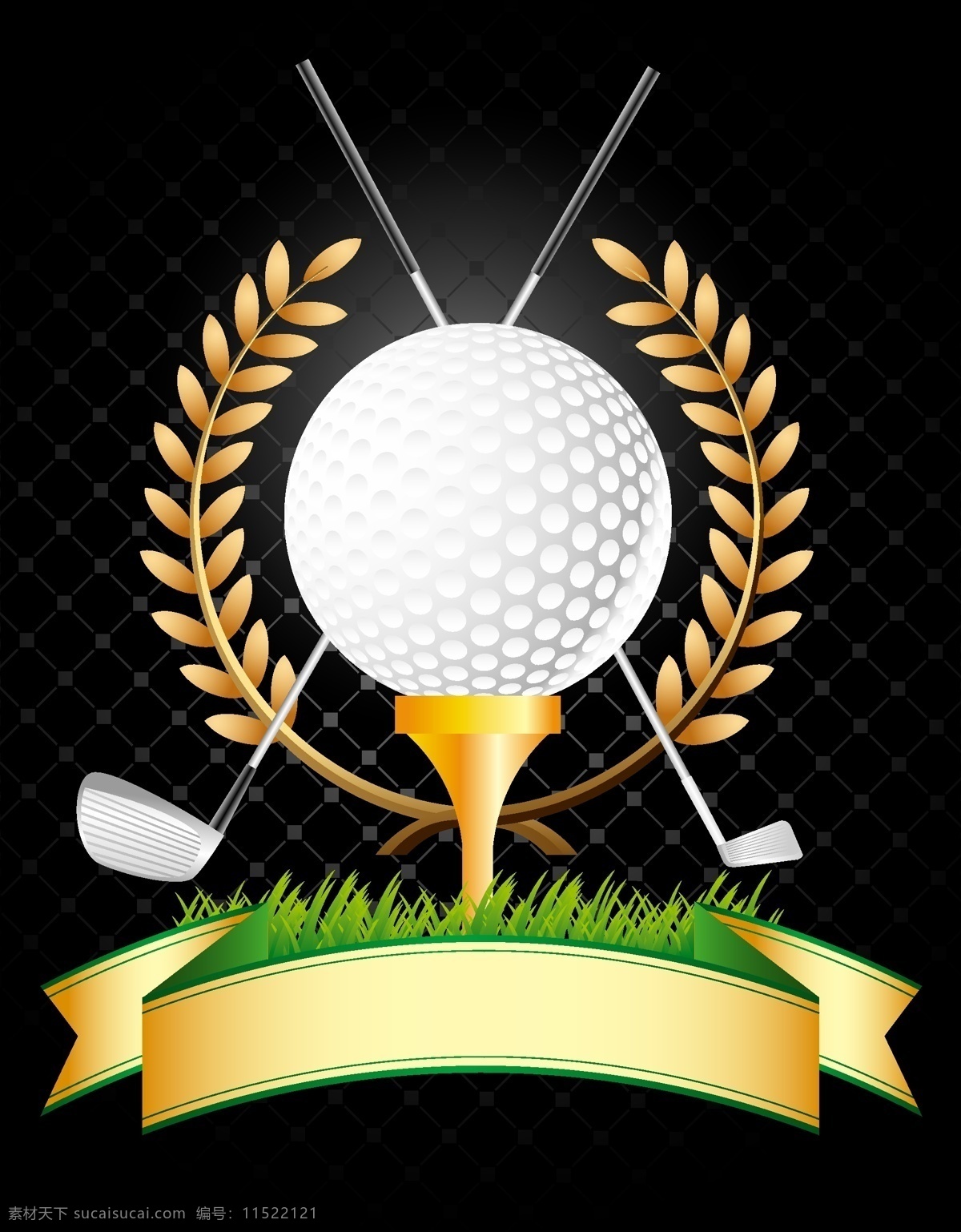 高尔夫 高尔夫球杆 小麦矢量 背景 商务 丝带 标志