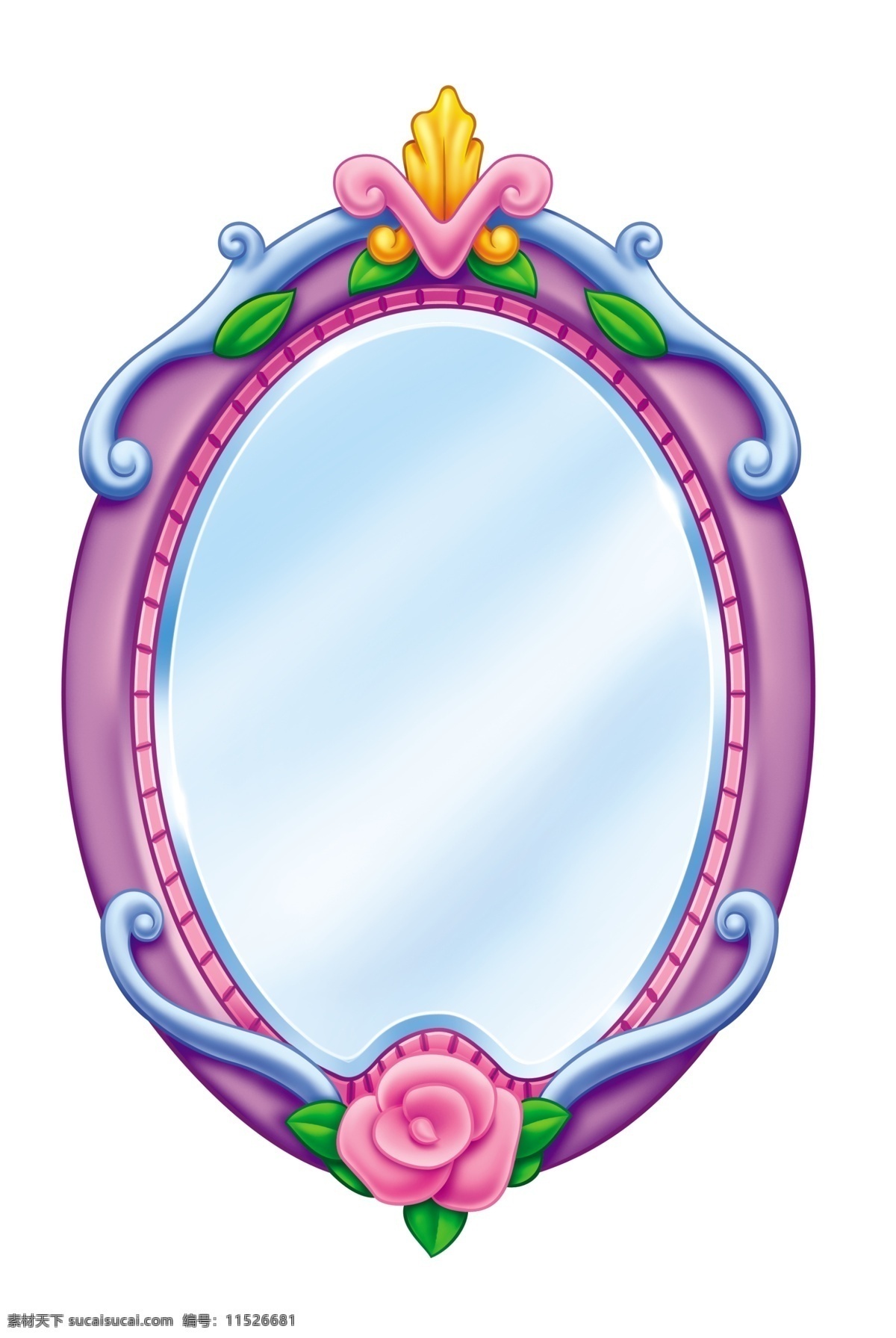 可爱 卡通 公主 镜子 玫瑰 欧式镜子