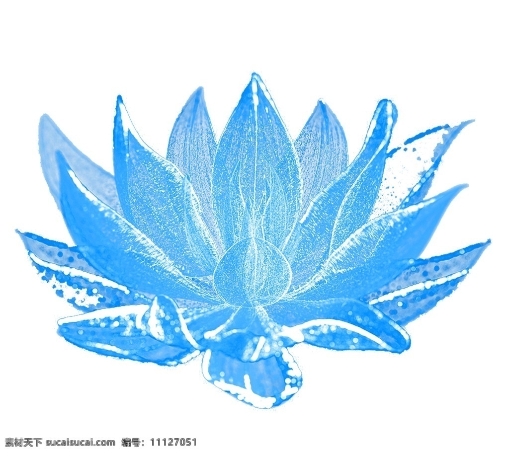 蓝色 半 透明 水莲 花朵 效果 元素 科技元素 分子 泡泡 铅笔 标题框 装饰 按钮 水 莲花 分层