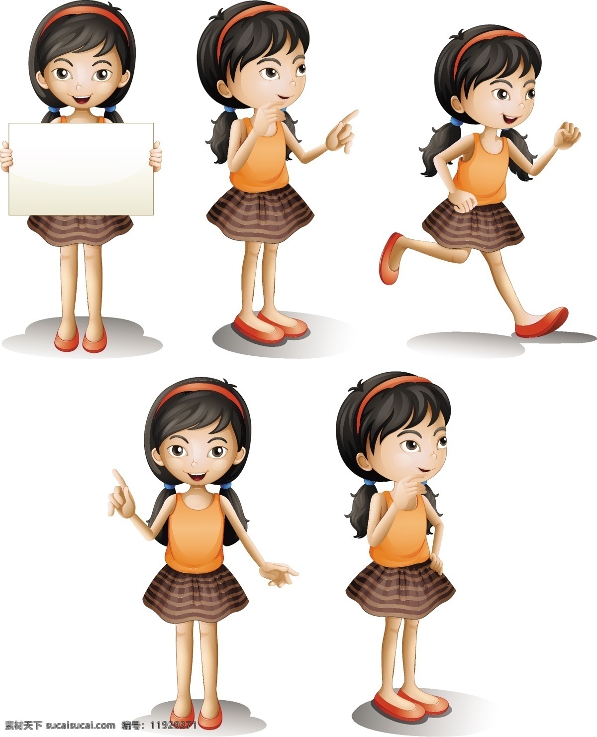 五 不同 位置 女孩 背景 菜单 模板 纸张 人物 卡通 中国 可爱 空间 3d 白色背景 图形 儿童 人 符号 跑步 日语 绘画