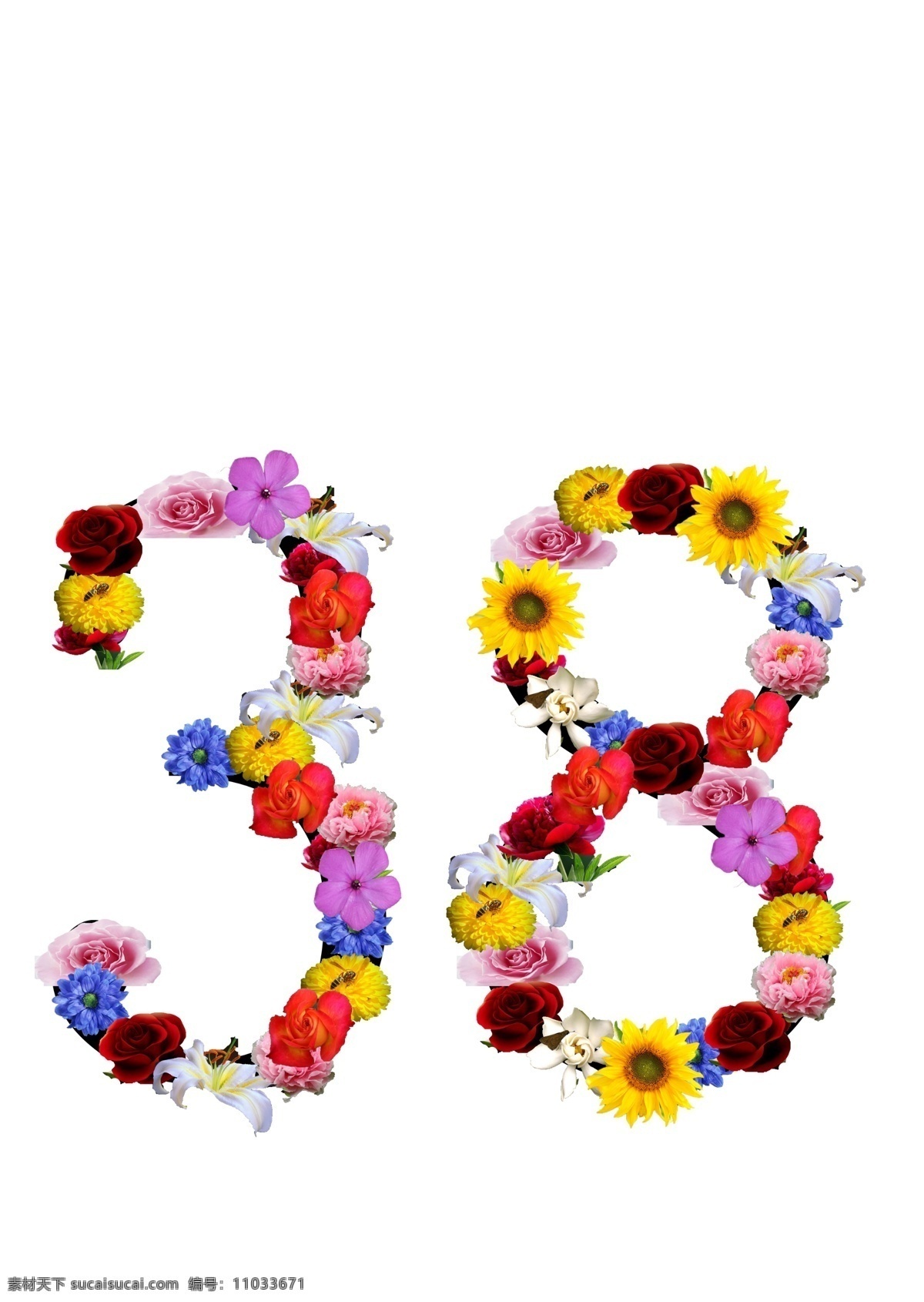 38妇女节 数字 妇女节 节日 意义 鲜花