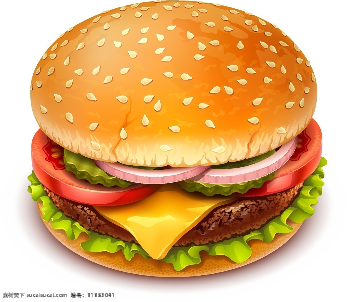 卡通 牛肉 汉堡 元素 美味 青菜 矢量元素 手绘 快餐 洋葱圈 ai元素