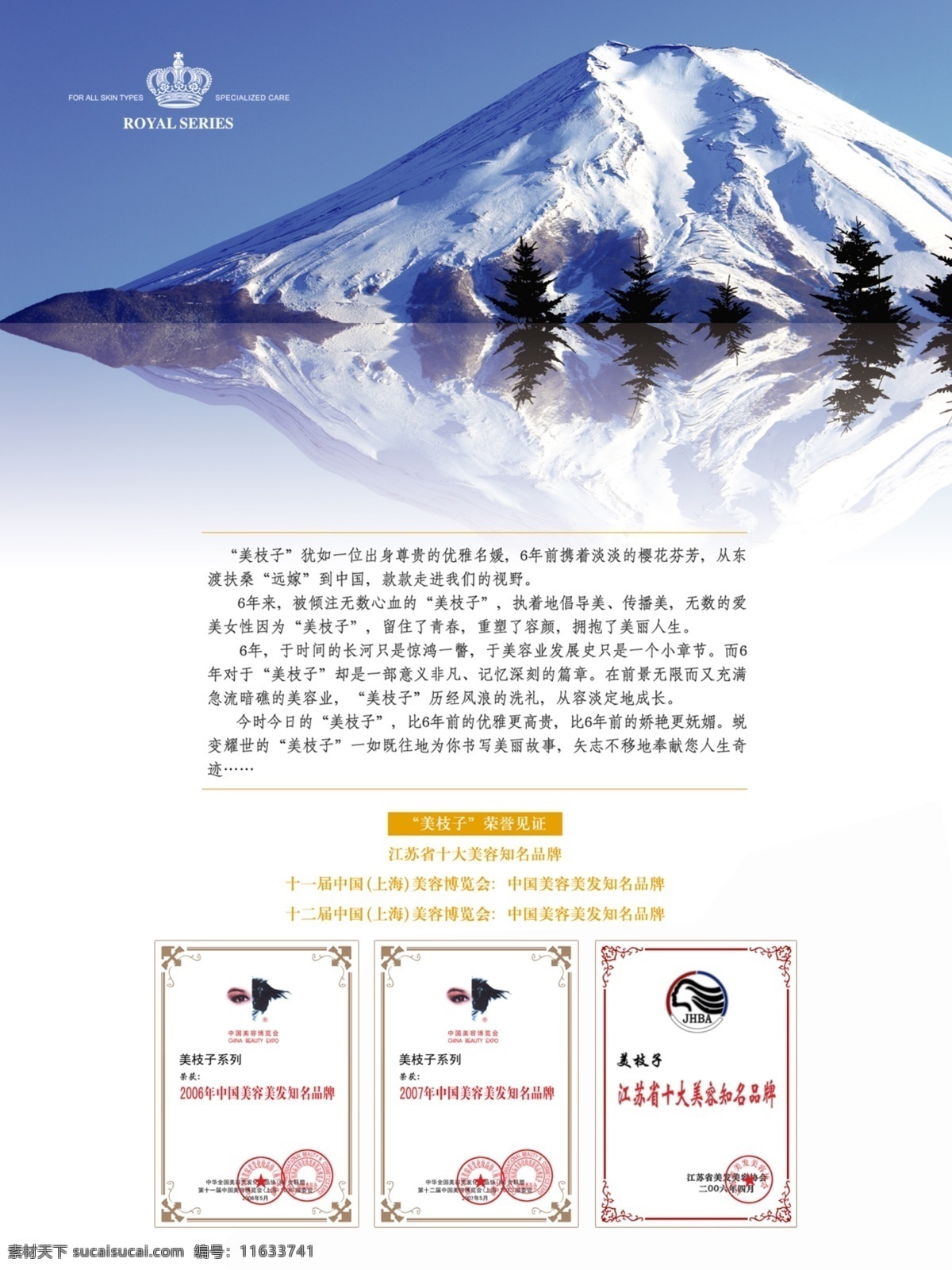 公司简介 标志 广告设计模板 画册设计 美容 山水 雪 源文件 美枝子 证书 其他画册封面