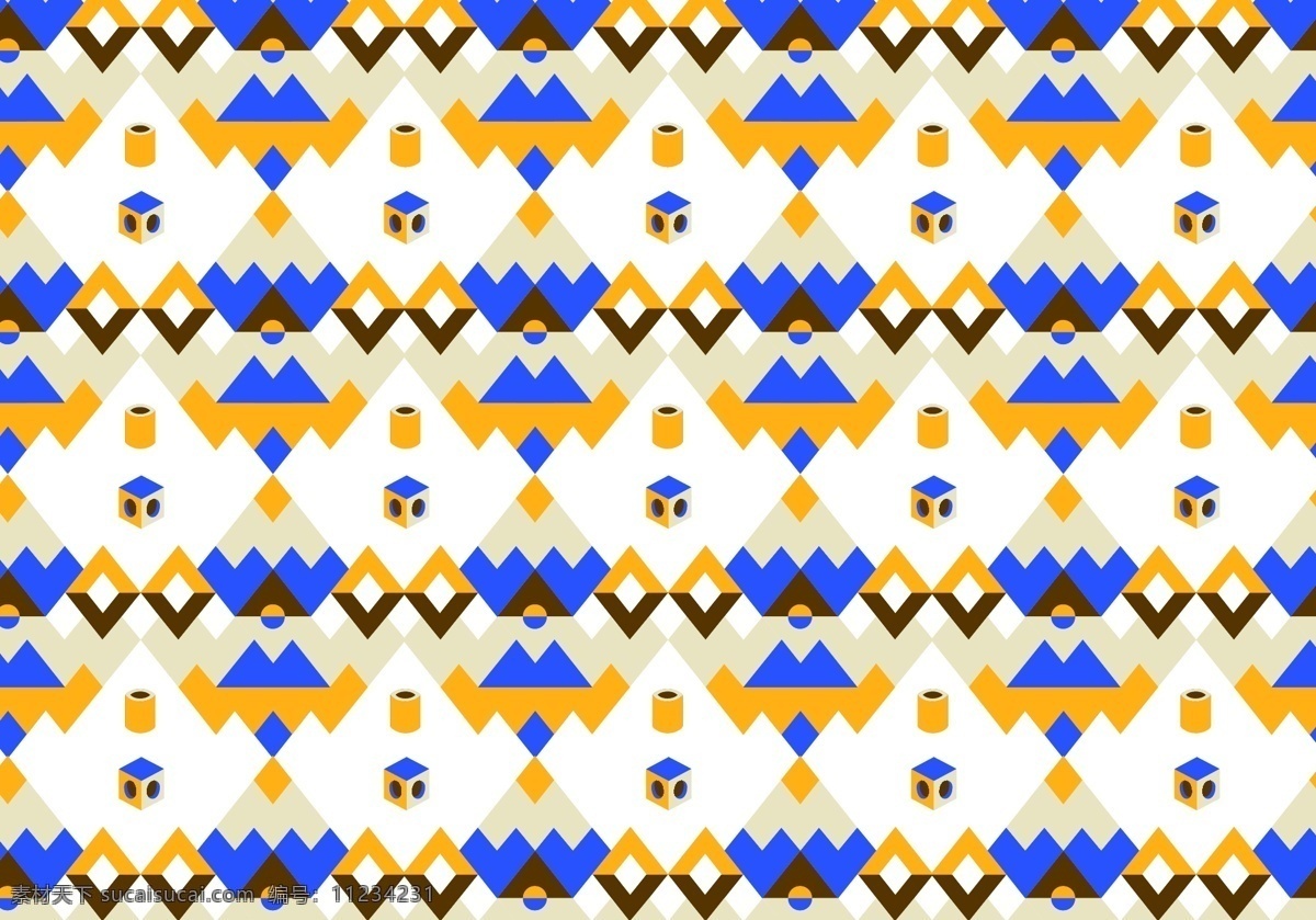 蓝色 黄色 抽象 模式 向量 背景 墙纸 装饰 装修 观赏 几何 形状 随机 广场 抽象图案 髋关节 时尚