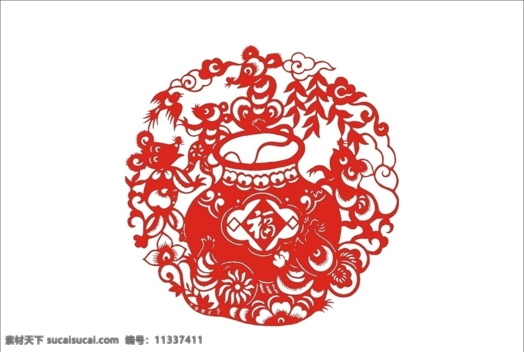 老鼠剪纸 老鼠 剪纸 线条 矢量 装饰 生肖 动物 传统 民俗 插画 窗花 十二生肖剪纸 文化艺术 传统文化