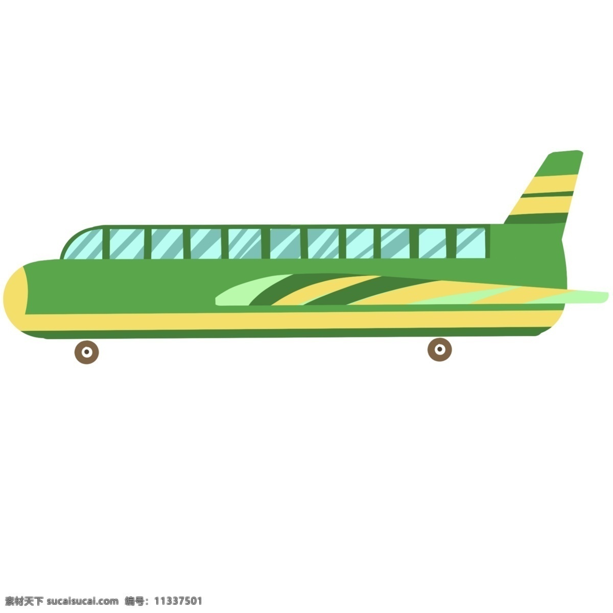 交通 飞机 客机 插画 绿色飞机车辆 公交 城市车辆 城市交通 交通工具 飞行器 飞机客机插画