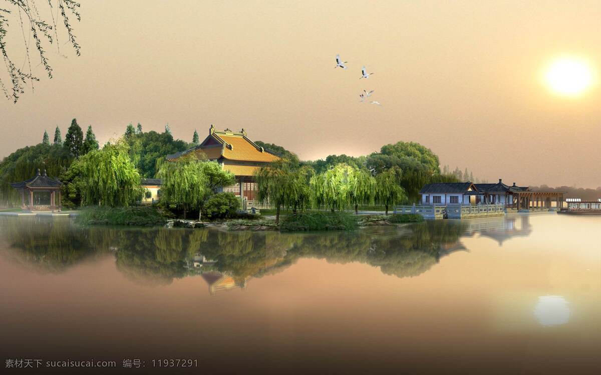 水域 美景 亭子 水 风景 生活 旅游餐饮