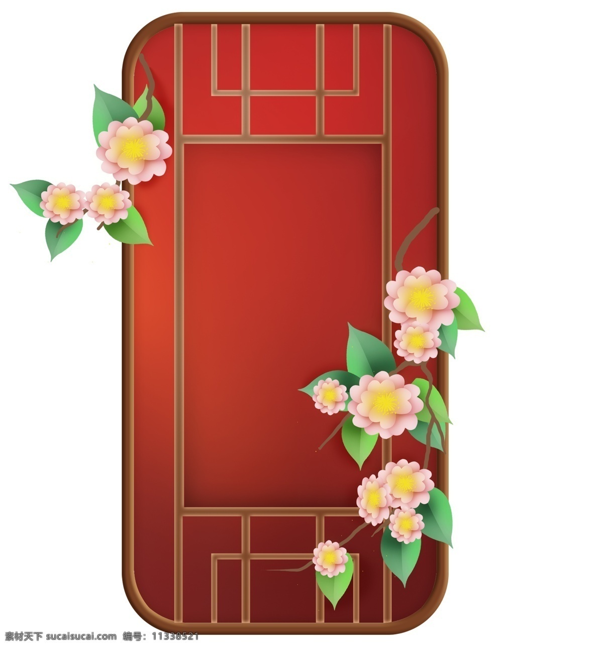 红色 窗子 花卉 中式 婚礼 装饰 婚礼装饰 窗外 春天 红色窗格 喜庆 中国风 春季 窗格 古风 花朵 婚庆