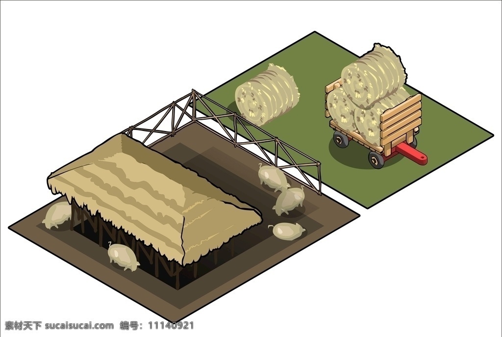 猪圈 猪栏 肥猪 猪 土猪 养猪 猪窝 农场 牧场 环境设计 建筑设计