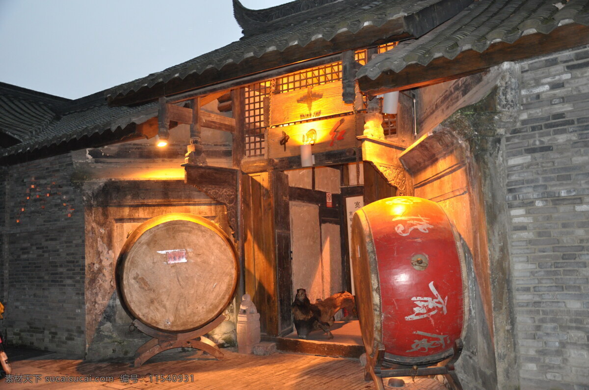 古建风格大门 成都 宽窄巷子 中式建筑 仿古建筑 大鼓 古建 国内旅游 旅游摄影