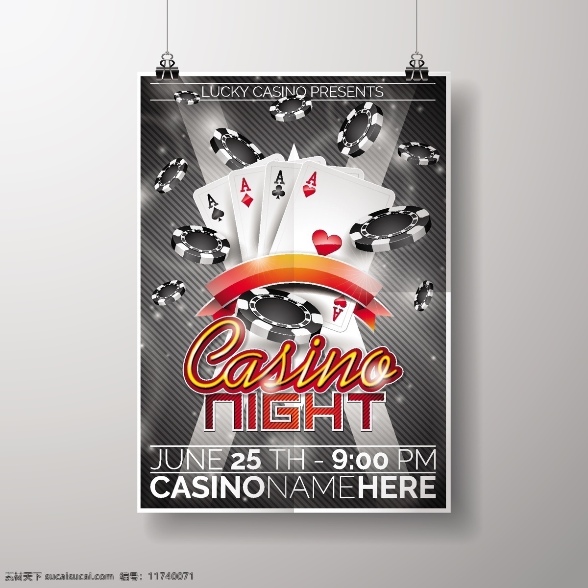 赌场海报模板 小册子 传单 海报 商业 模板 宣传册模板 颜色 游戏 文具 传单模板 海报模板 夜间 赌场 播放 扑克 骰子 芯片