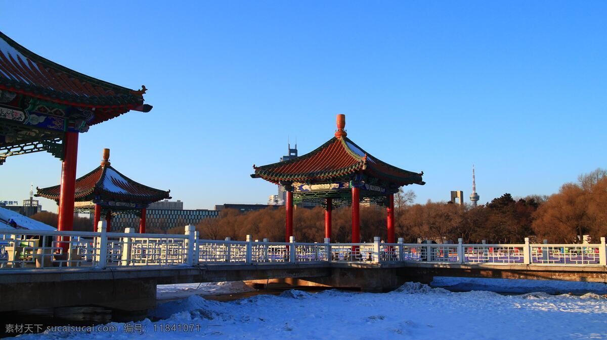 长春南湖 长春 南湖 冬季 雪地 亭子 东北 公园 冰雪 雾凇 旅游摄影 国内旅游