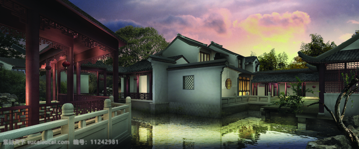 中国 古典 园林景观 中国古典园林 中国古典建筑 园艺设计 房地产设计 建筑设计 3d 效果图 环境家居