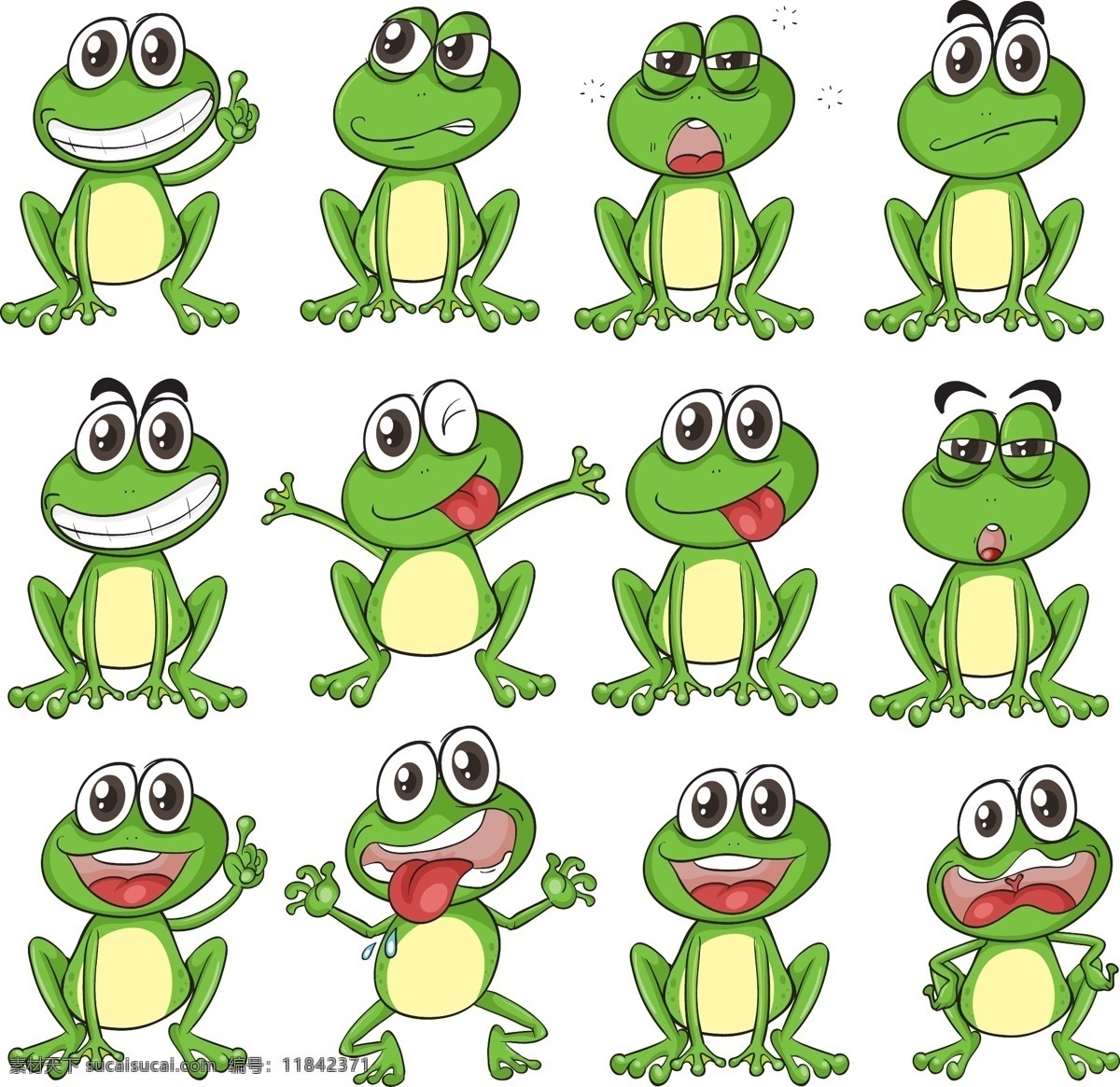卡通 小 青蛙 矢量 小青蛙 矢量素材 搞怪 表情