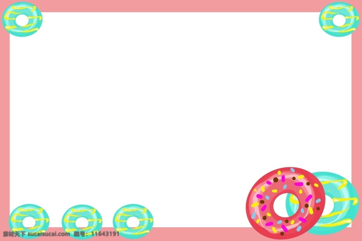 手绘 美食 甜甜 圈 边框 漂亮的甜甜圈 卡通边框 手绘美食边框 创意的边框 红色的边框 美味的甜甜圈