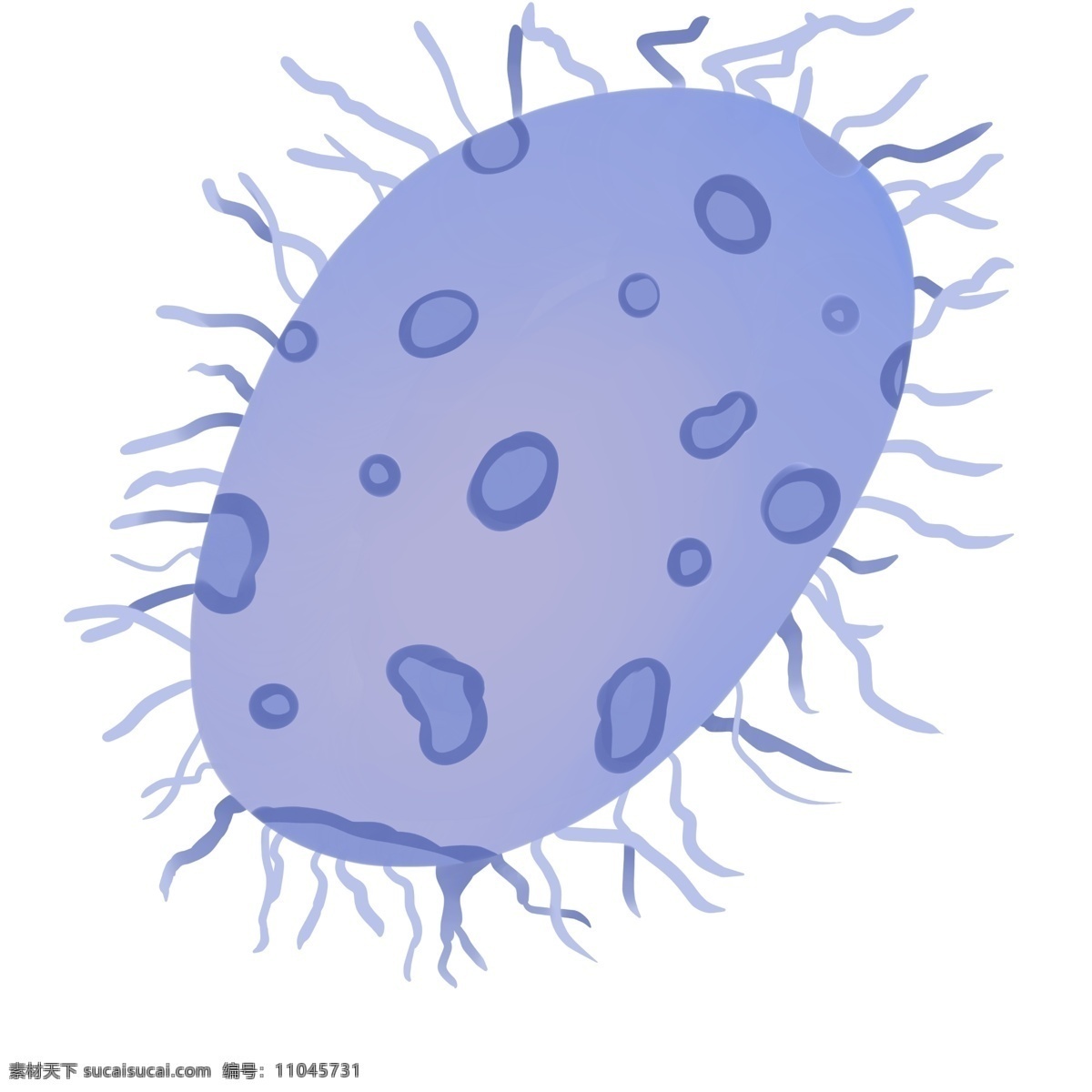 蓝色 绒毛 细菌 插画 蓝色的绒毛 有害细菌 卡通插画 细菌插画 病菌插画 有益细菌 蓝色的细菌