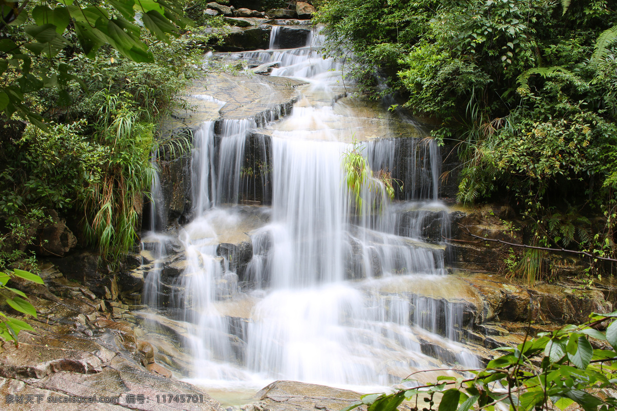 小瀑布 流水 慢速流水 石 水 自然景观 自然风景