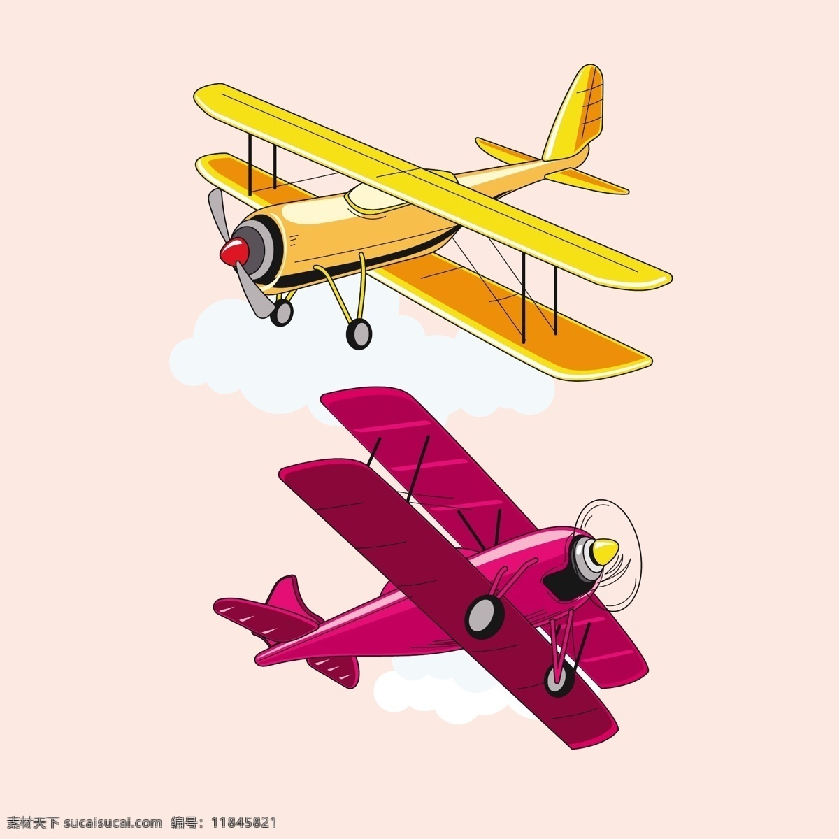 飞机 客机 螺旋桨飞机 喷气式飞机 矢量飞机 飞行器 时尚卡通飞机 老式飞机 交通物流 卡通设计
