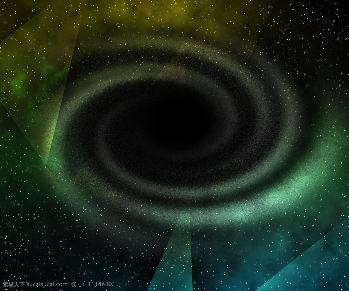 太空 中 黑洞 背景 绿色