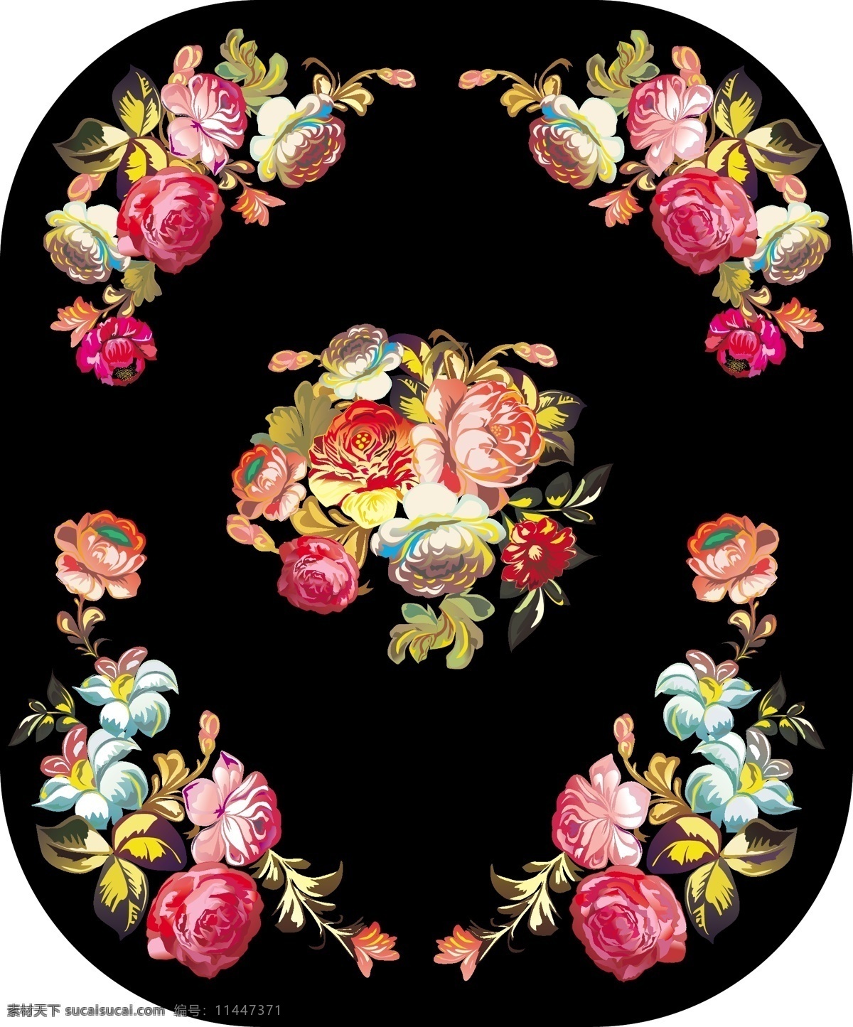 传统 花卉 装饰 边框 矢量 eps格式 牡丹 装饰边框 家居装饰素材