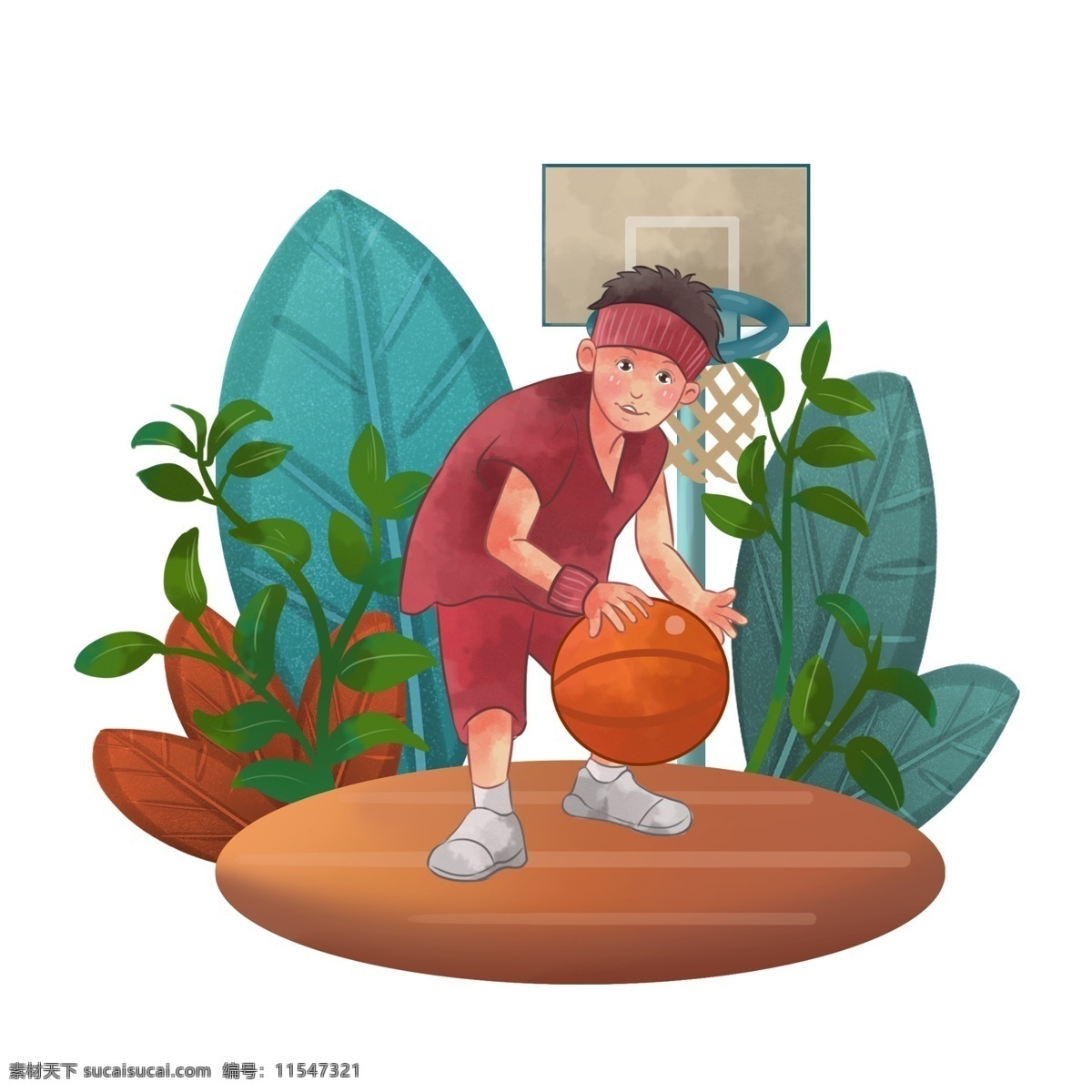 商用 手绘 儿童 篮球 形象 可商用 人物形象