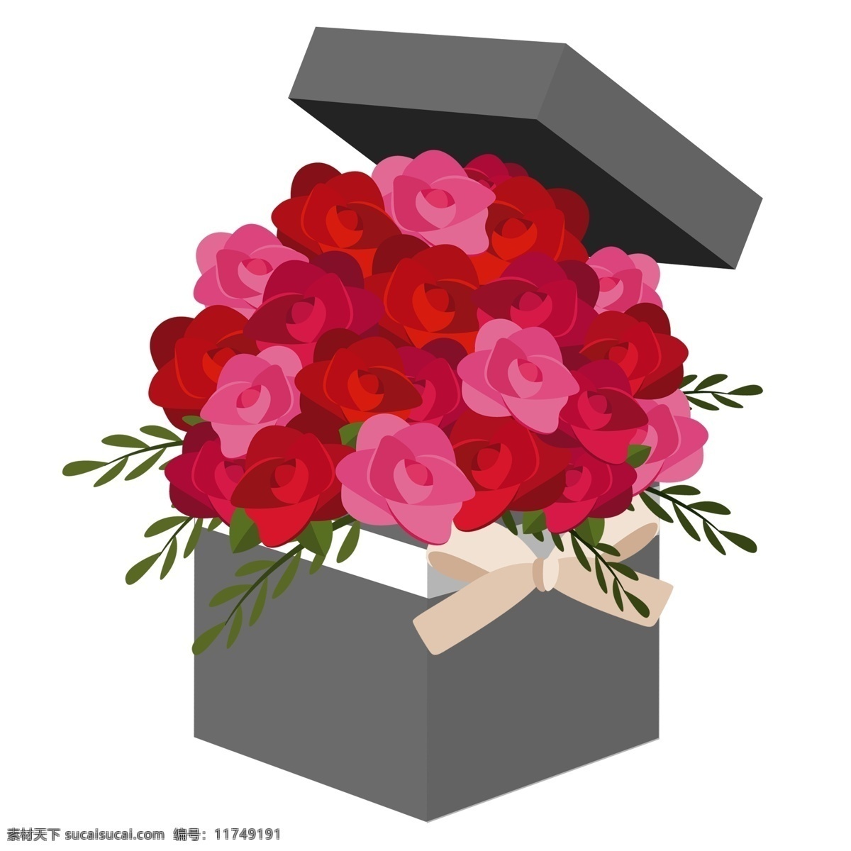 520 情人节 玫瑰 花盒 方形花盒 花店素材 网红花盒