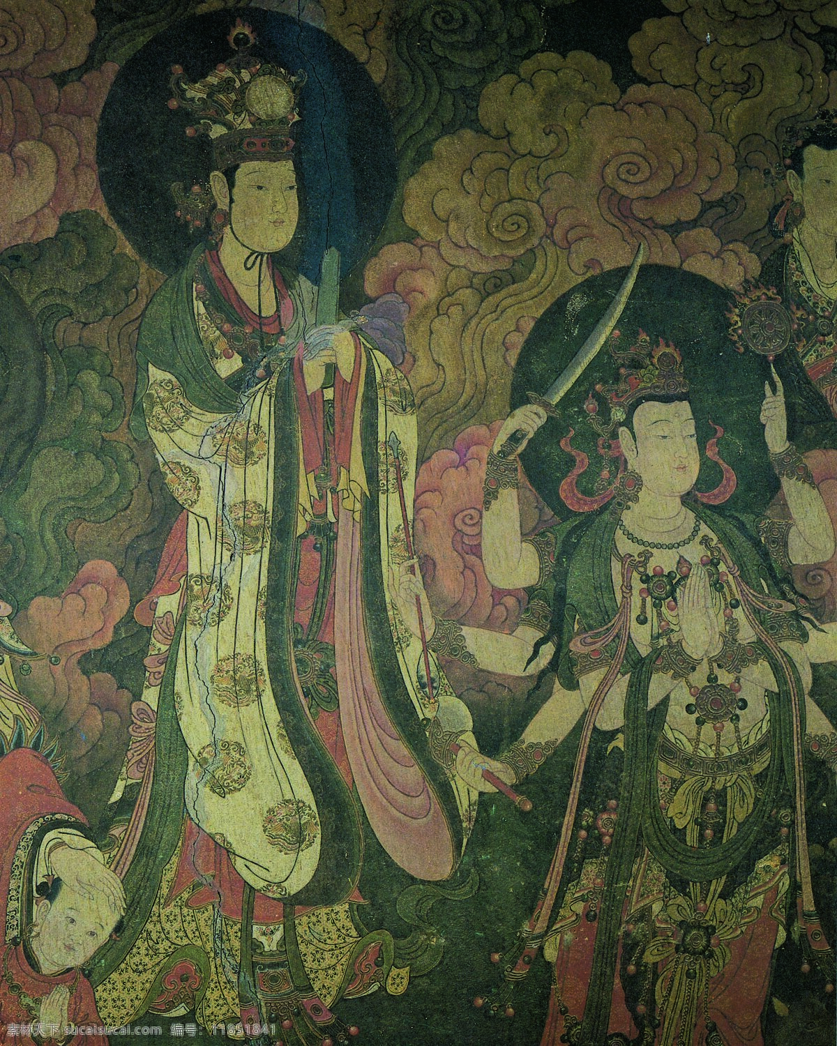 法海 寺 壁画 月天 设计素材 中国古典 壁画世界 书画美术 灰色