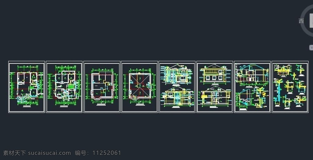 带 阁楼 二层 别墅 设计图 别墅效果图 房屋 cad 图纸 建筑 cda 建筑效果图 新农村效果图 民房效果图 cad图纸 效果图 建筑图纸 房屋效果图 环境设计 建筑设计 dwg