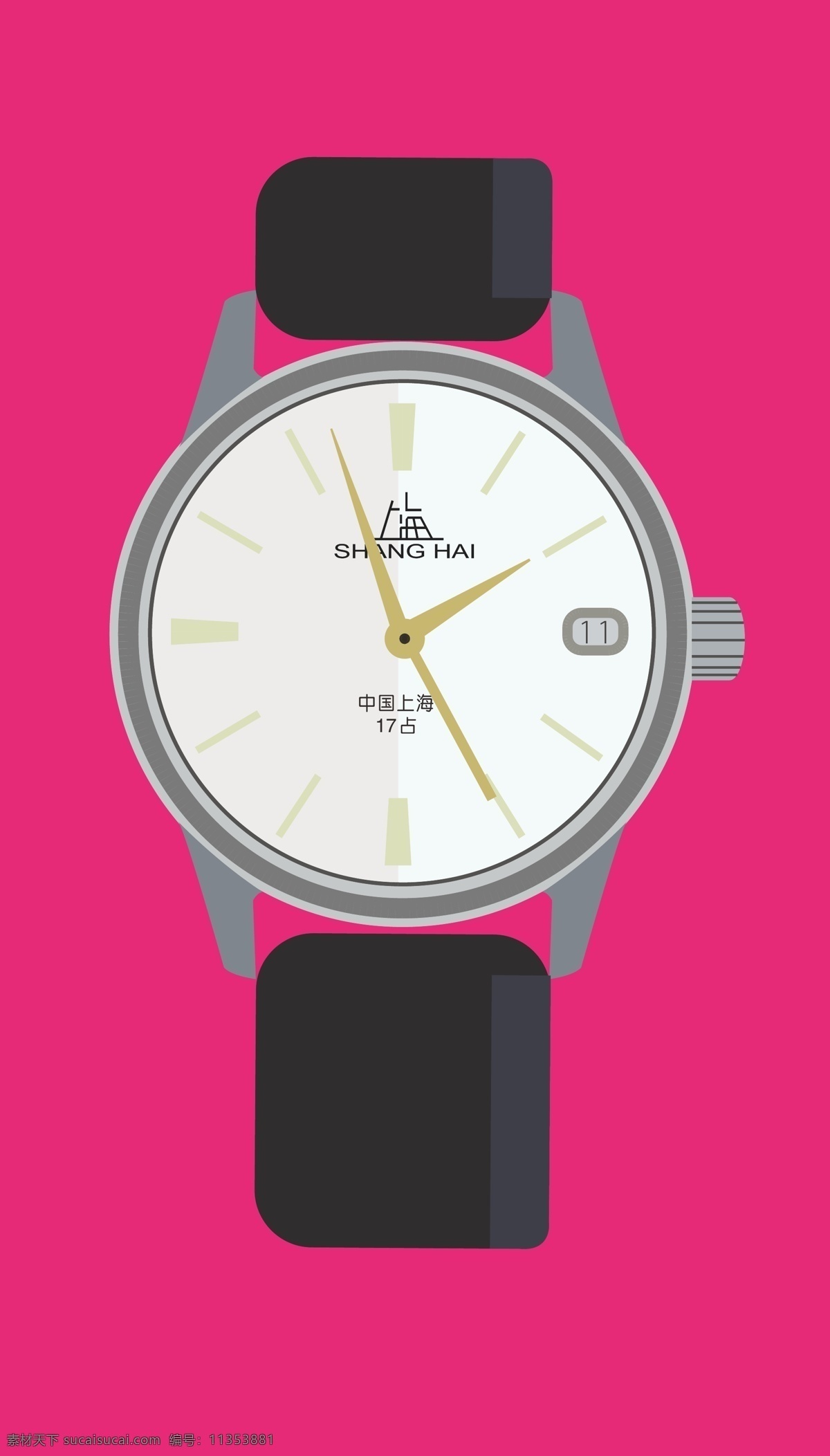 上海牌手表 手表 上海牌 老式 矢量 黑色 诺贝文事素材 动漫动画 风景漫画