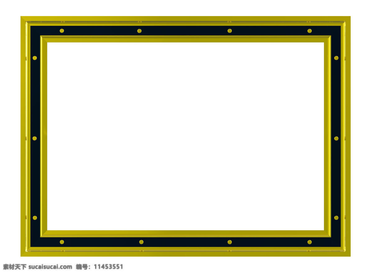 金 黑 框 金黑框 孤立 白色 背景