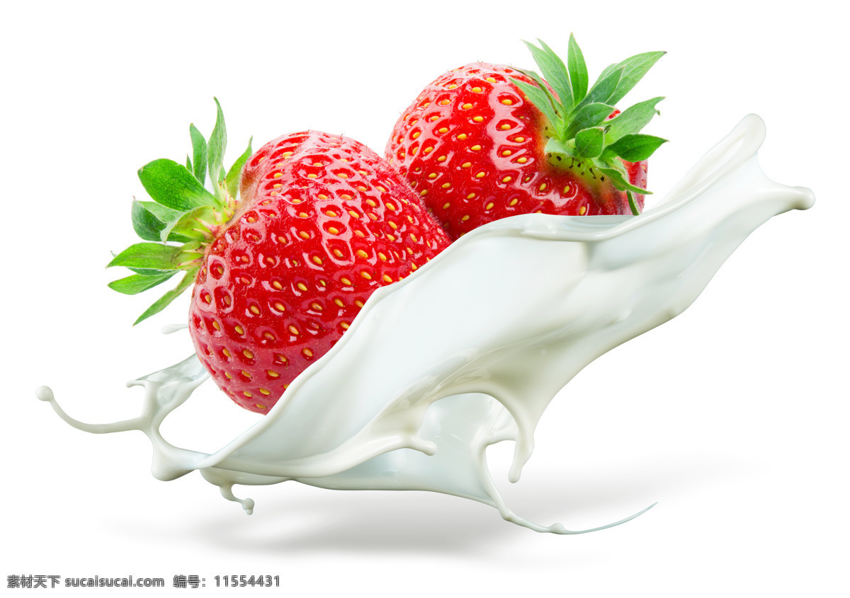 草莓 飞溅 牛奶 牛奶饮品 草莓味牛奶 美食图片 生物世界 水果