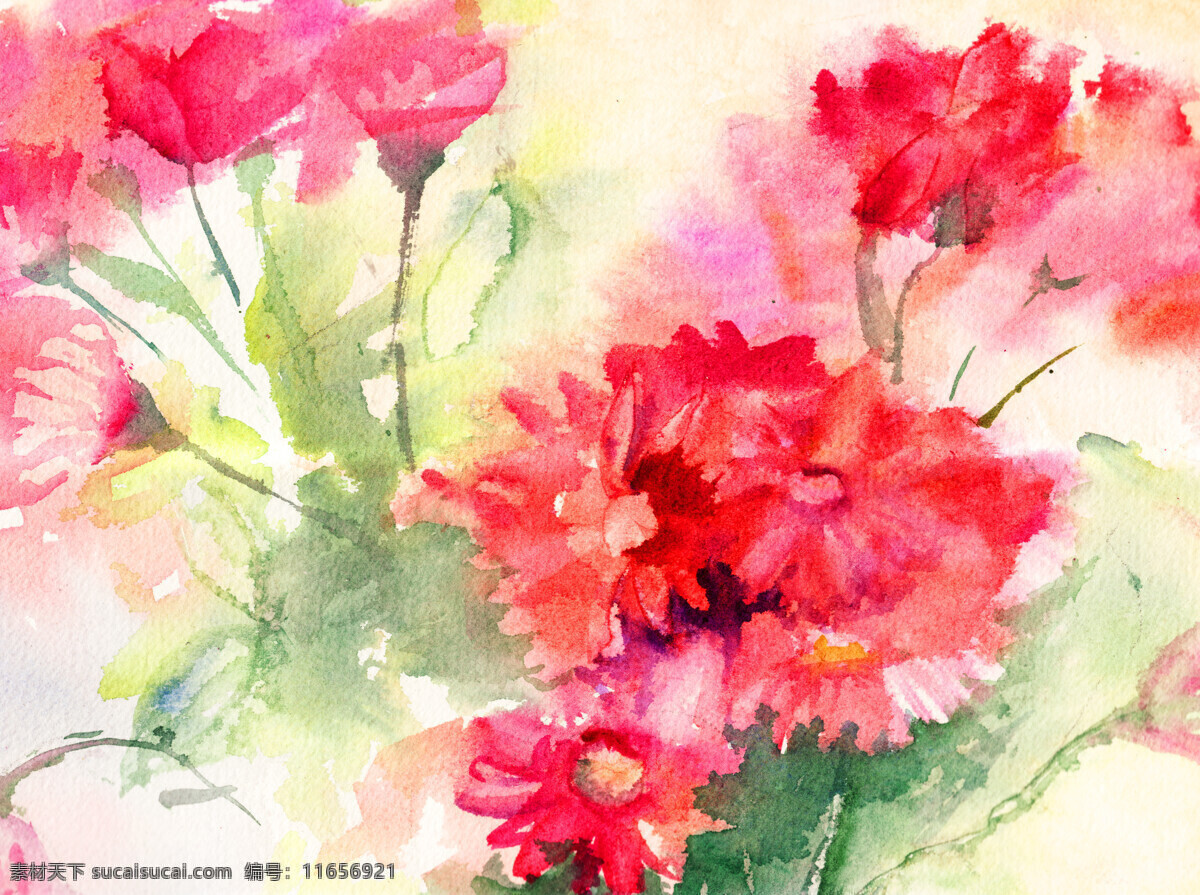 手绘 水彩 花卉 花朵 花束 春天 浪漫 女装素材 优雅 高清图片 水彩花图片 文化艺术 绘画书法