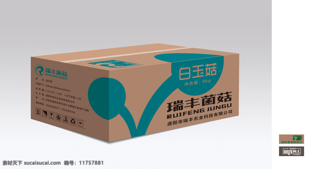 白玉菇纸箱 纸箱 牛皮纸箱 简介纸箱 好看的纸箱 包装设计