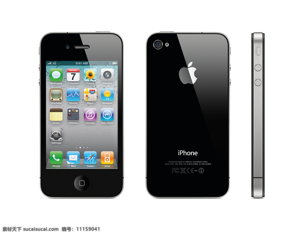 iphone 手机 黑色 iphone5 全图 正面 反面 数码产品 现代科技 白色