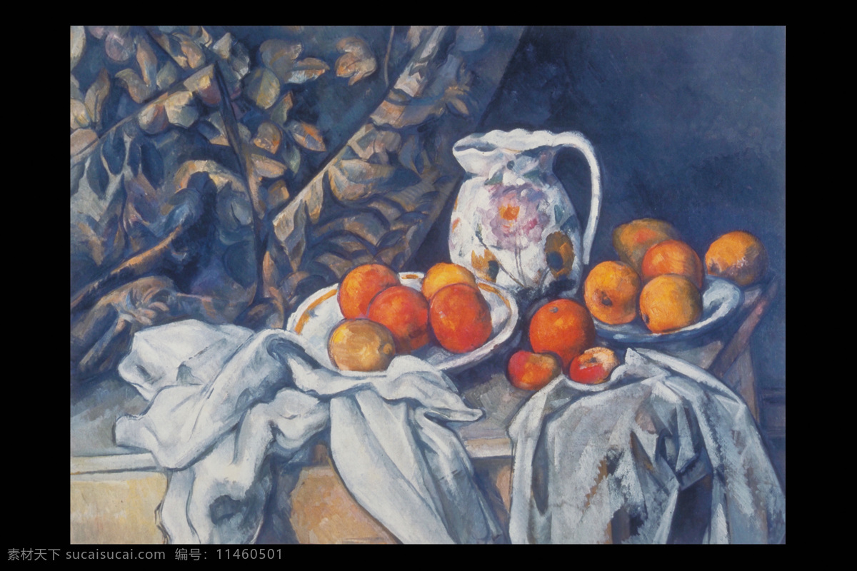 油画 国外风情 国外传世名画 画像 绘图 扫描 仿真 高清图片 展览品 水果 篮子 苹果 橙子 绘画 艺术 绘画书法 文化艺术