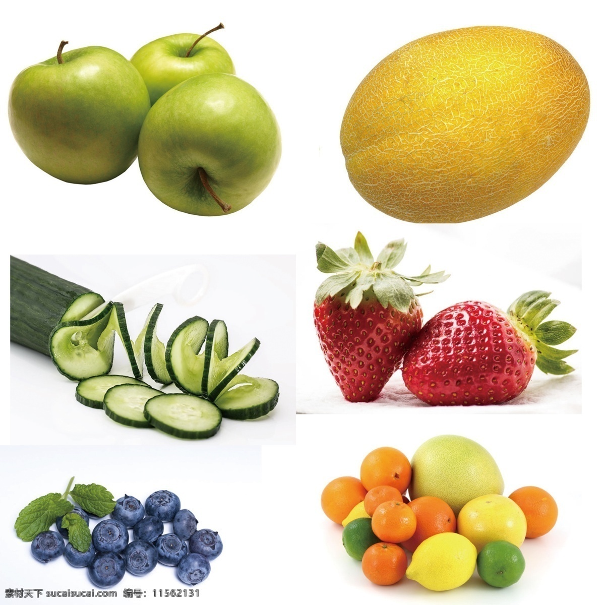 水果素材 水果 黄瓜 青苹果 蓝莓 草莓 哈密瓜 生活百科 餐饮美食