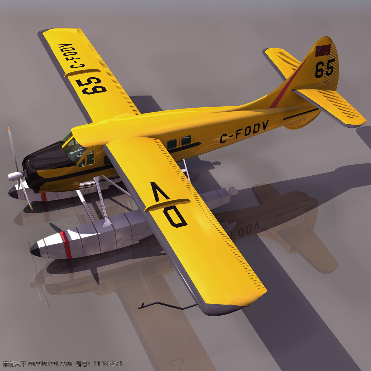 黄色 海上 3d 飞机模型 3d飞机模型 3d设计模型 max 海上飞机 模板下载 机场设备模型 3d模型素材 其他3d模型