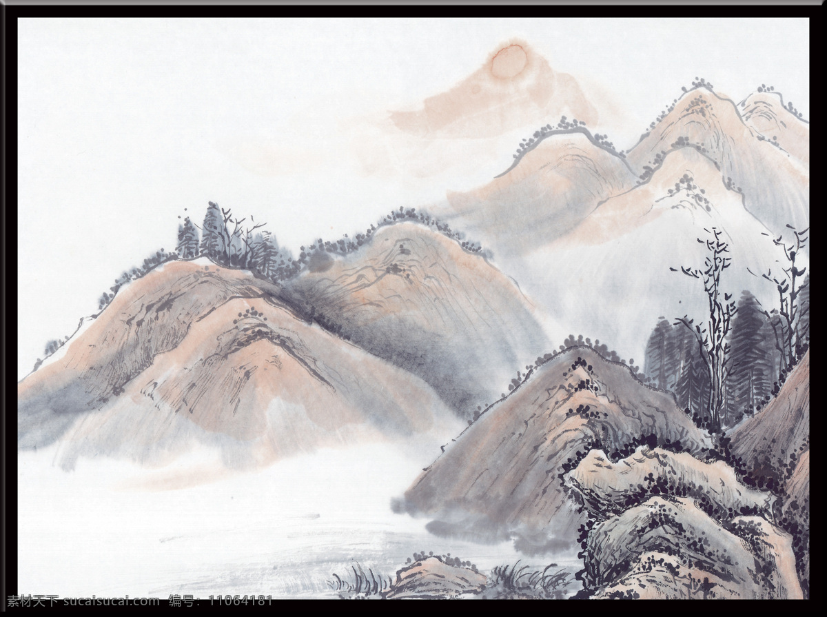 水墨山水画 意境山水画 国画山水画 最新山水画