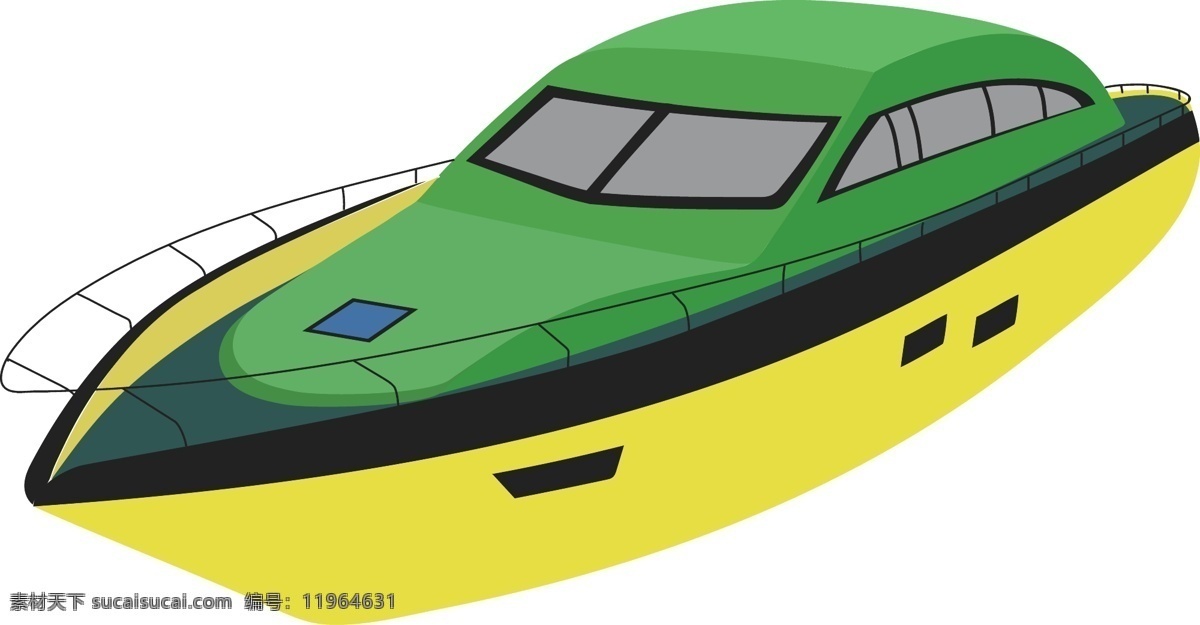 黄绿色 轮船 工具 交通 船只