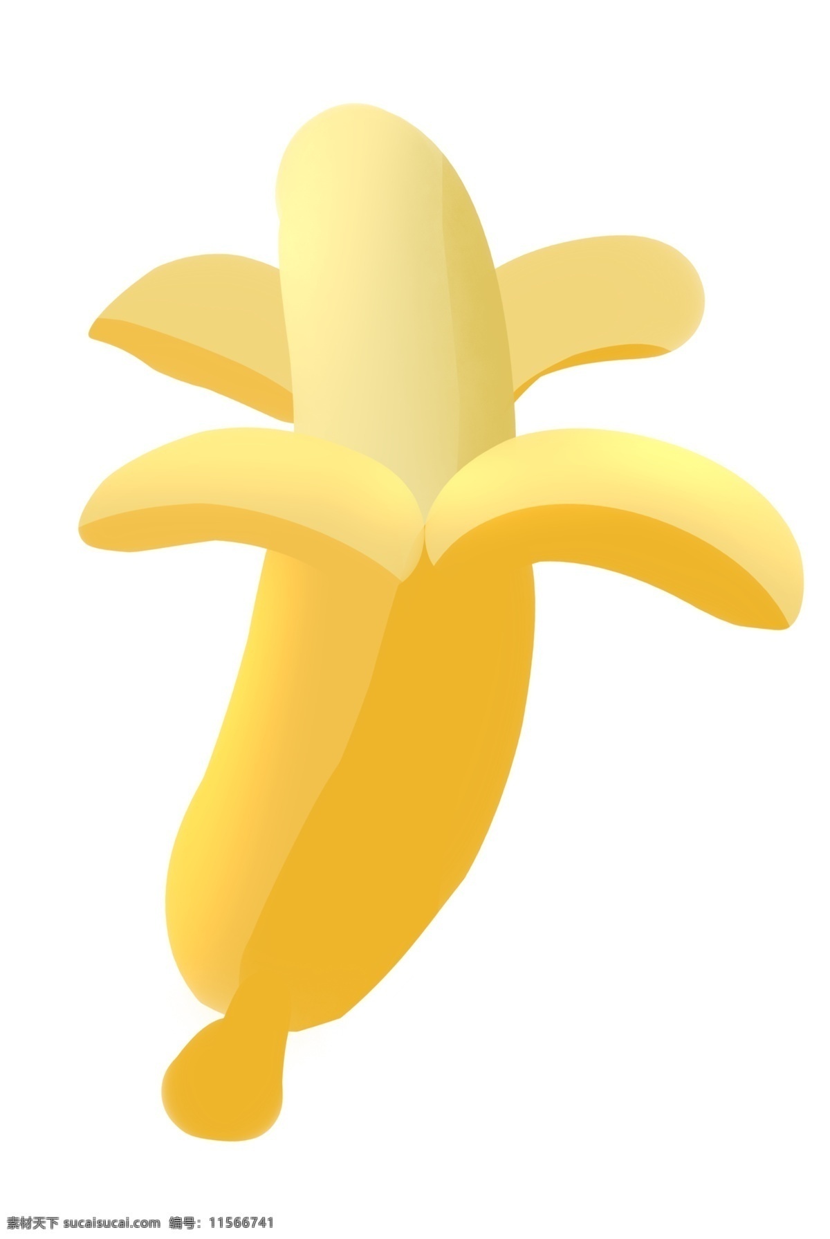 剥开香蕉黄色 水果 热带 香蕉