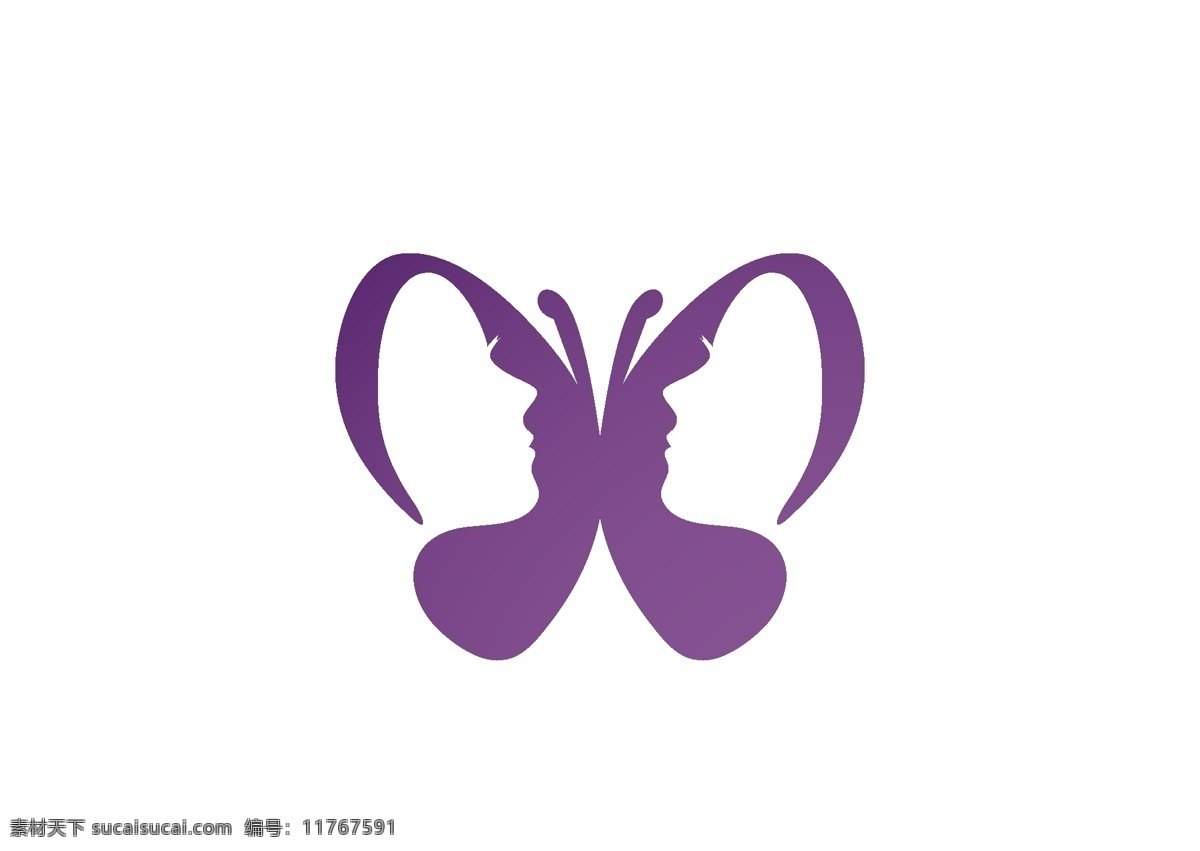 女性 蝴蝶 脸 标志 logo 美容 行业 女性logo 蝴蝶logo 女性行业标志 标志图标 企业