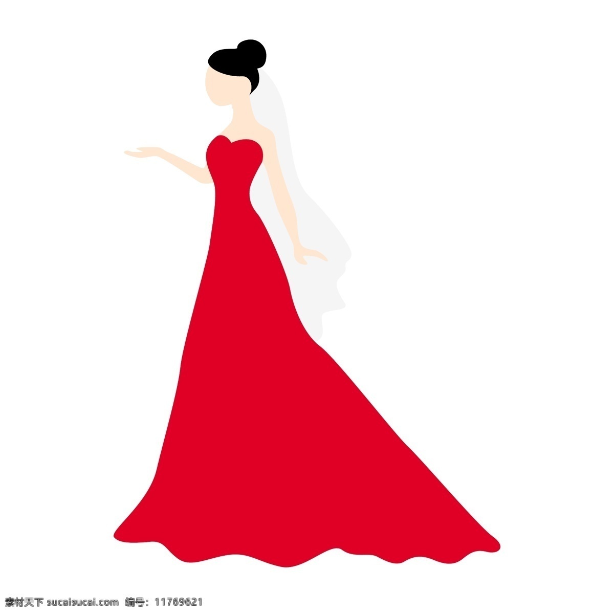 伸出 手 新年 矢量 免 抠 图 卡通的 手绘的 红色婚纱 红色裙子 红色礼服 新娘 新婚 结婚 婚礼 庆典 请帖 请柬