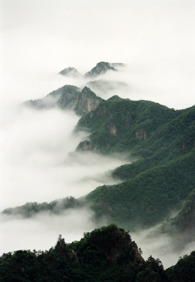 尧山风景 石人山 云雾 山川 景区 云海 游览 风景 风景名胜 自然景观