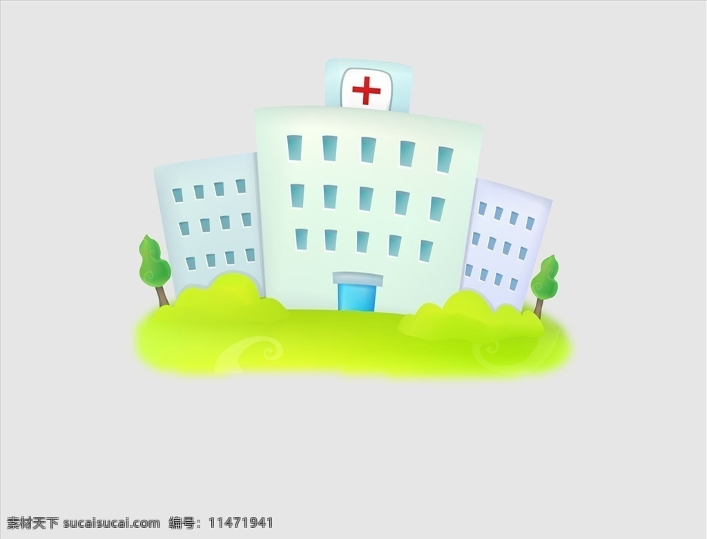 矢量医院 医院 矢量素材 建筑 矢量图 手绘素材 卡通素材