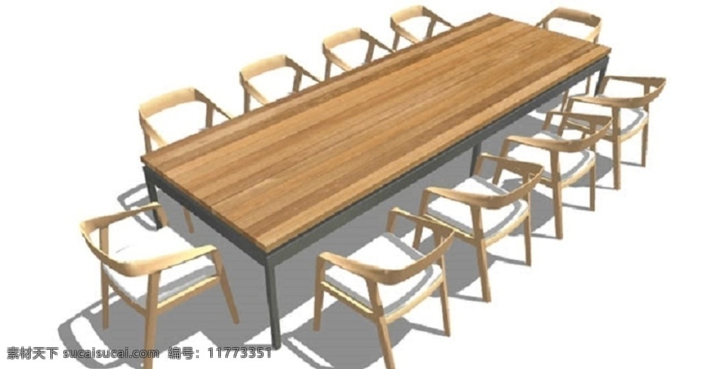 木制 餐桌 座 su模型图片 木制餐桌 10座 su模型 skp 草图大师 sketchup 3d设计 室内模型